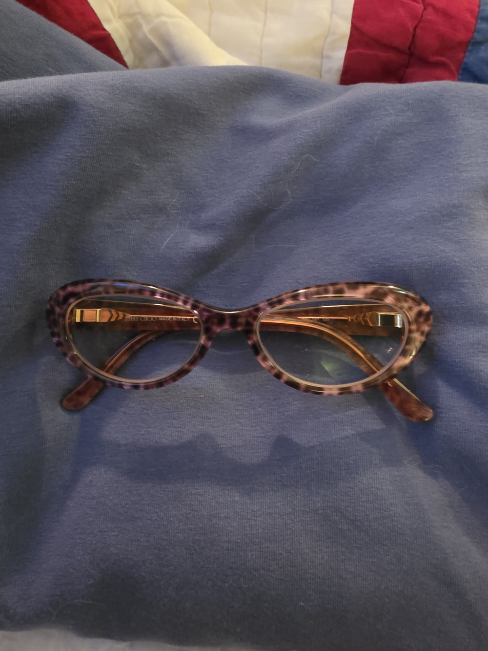 Jimmy Choo Purple Tortoiseshell Cat Eye Glasses